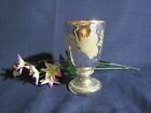 Antique Victorian Mercury Glass Footed GOBLET with Floral Pattern  NICE!