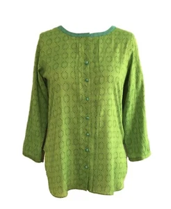 Anokhi Green Cotton Blend Blouse - Picture 1 of 2