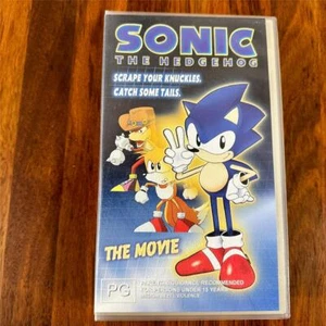 RARE Video SONIC THE HEDGEHOG - THE MOVIE Scrape your Knuckles - Yellow Tape VHS - Picture 1 of 10