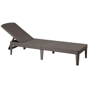 Liege mit verstellbarer Rückenlehne Neigbare Sonnenliege Rattan Optik Braun - Bild 1 von 3