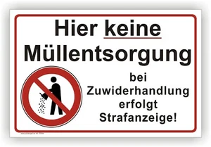 Cartel Aquí no hay eliminación de basura desechar basura prohibido indicador señal de advertencia P094 - Imagen 1 de 3