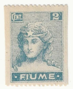 1919 Fiume - 2 C. cobalto (Carta B) con gomma non dentellato ai lati MH* - Picture 1 of 2