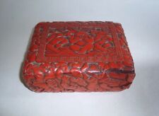 Antique Vintage Chinese or Japanese Cinnabar Lacquer Box Three Monkeys