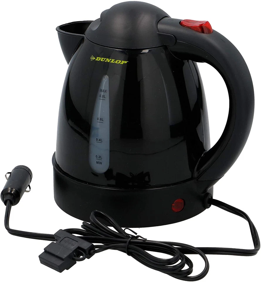 Dunlop Wasserkocher 0.8 L 24V - Schwarz 250W ohne Heizspirale, Kocher Teekocher