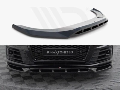 Maxton Design Front Splitter V2 Gloss Black ABS for Audi SQ7