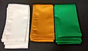 Juego de 3 cinturones Gi satinados de artes marciales envoltura larga: oro verde blanco NUEVOS sin etiquetas - Imagen 1 de 3