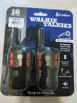 Cobra CXT195 16 Mile Range 2-Way 22 Channel Walkie Talkies NEW Factory Sealed - Image 1 of 3