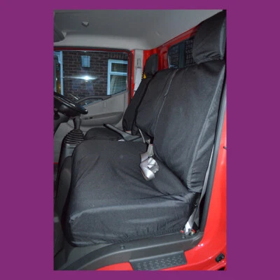 Fundas delanteras negras a medida impermeables 3 asientos para Nissan Cabstar 2007+ Foto 1 de 3
