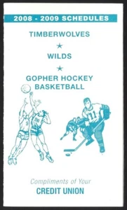 RARE VERSION 2008-09 Minnesota Wild Timberwolves NHL NBA Hockey Schedule !!! - Picture 1 of 3