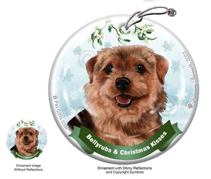 Bellyrubs & Kisses Ornament - Grizzle Norfolk Terrier - Imagen 1 de 1
