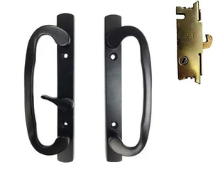 Glass Patio Door Handle Kit with Mortise Lock, B-Position, Black, Non-Keyed - Picture 1 of 2