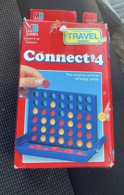 Mini Travel CONNECT 4 Vintage MB Game : 1996 : Vertical Strategy Game - Image 1 of 4