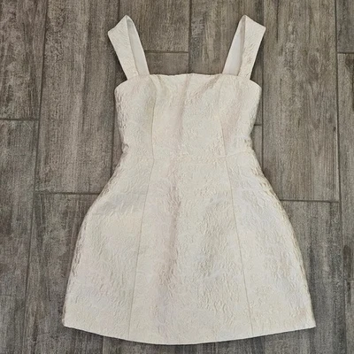 Elliatt Galadriel Jacquard Mini Dress Women’s S White Bridal Shower Engagement  - Image 1 of 4