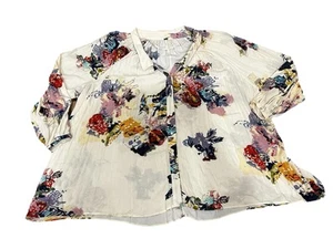 NWT Free People Oversized Blouse Meadowlark in Cream Size LG $108 - Picture 1 of 12