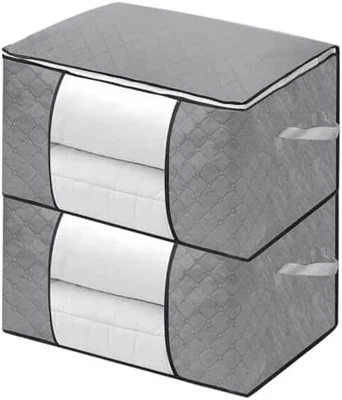 2 Pack Heavy-Duty Waterproof Storage Bags with Zippers & Handles for Moving and - Image 1 of 4