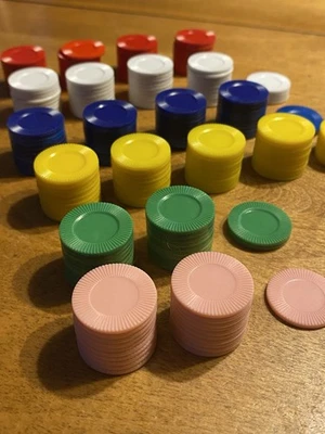 200+ Contadores / Chips - Plástico con Patrón de Girasol - 6 Colores - Fácil de Apilar Foto 1 de 4