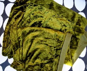 Vintage " oliv Crushed Stretch Samt massiv " Mid Century 323x175cm schwer *** - Bild 1 von 9