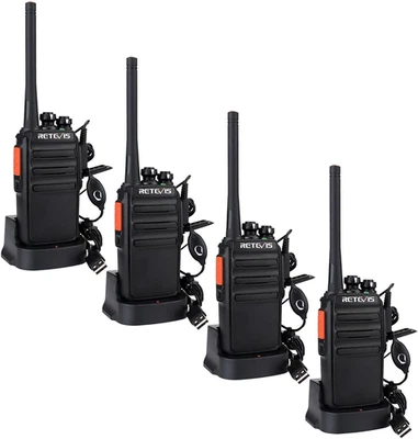Retevis RT24 Walkie Talkie, Profesional Walkie-Talkies Con Pinganillos PMR446 Si - Imagen 1 de 4