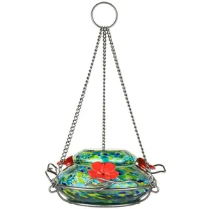 GHF7 Hand Blown Illuminated Top Fill Hummingbird Feeder - Picture 1 of 9