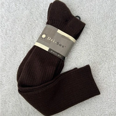 Vintage Socks Brown 10-13 Crescent Dri Sox Dress USA NEW Old Stock Foto 1 de 4