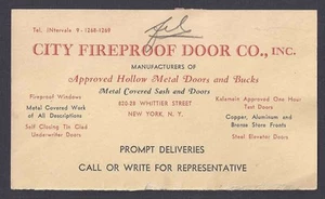 1938 NY, CITY FEUERFESTE TÜR CO FEUERFESTE & SICHERE TÜREN, FENSTER ETC. - Bild 1 von 1