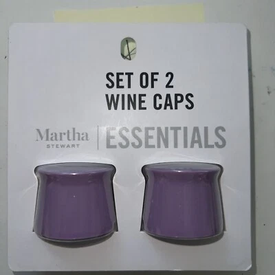 Martha Stewart Essentials Juego de 2 Tapas de Vino, Púrpura, NUEVO Foto 1 de 2