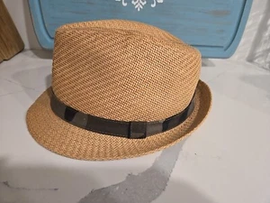 Levis Straw Fedora Hat Mens Large/Xlarge Tan Paper Straw Vintage-Inspired  - Picture 1 of 6