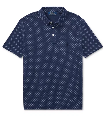 Polo Ralph Lauren Boys Polka-Dot Pique Polo Short Sleeve Shirt Size M (10-12) - Image 1 of 4
