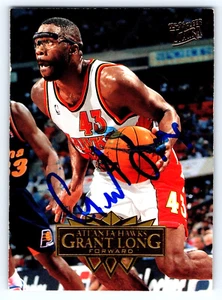 GRANT LARGAMENTE FIRMADO IP 1995-96 FLEER ULTRA #203 ATLANTA HAWKS AUTOMÁTICO - Imagen 1 de 2