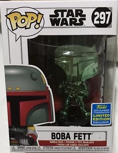 Star Wars Green Chrome Boba Fett #297 Funko Pop 2019 SDCC Summer ComicCon - Picture 1 of 6