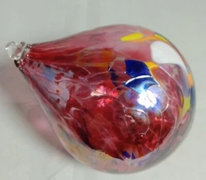 Hanblown Glass Tear Drop Hanging Suncatcher/ window decor. 8 inch. multicolor - Picture 1 of 4