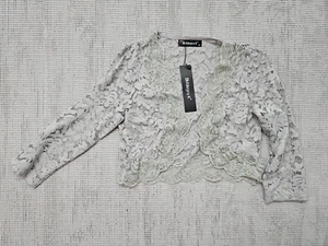 Allegra K Women's Long Sleeve Floral Lace Top Blouse Size XS Gray - Picture 1 of 7