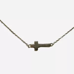 Silpada Horizontal Cross Necklace Simplex Sterling Silver Dainty Religious - Picture 1 of 4