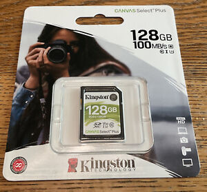 NIP Kingston 128G Canvas Select Plus C10 UHS-I U1 SD Memory Card HD Video 100MBs