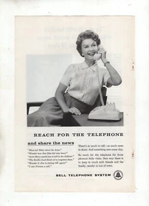 Bell Telephone "Reach for the Telephone" - Vintage Magazine Ad - 1959 - 7" X 10" - Picture 1 of 2