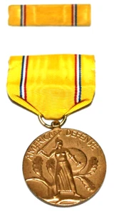 America Defense Medal and Ribbon = Very Good Condition (OF-B2) - Picture 1 of 8