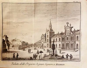 MADRID, Prigioni di gran Signori. Grabado original, Salmon,1745 - Picture 1 of 1