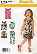 Simplicity Sewing Pattern 2238 a Child's Skirt Cropped Pants Dress Top Uncut