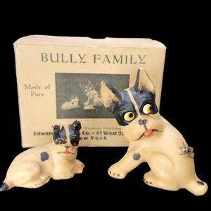 1880 Boston Terrier/Franchee Cane statuette Bully Family Austria Ardico Bull Dog - Foto 1 di 9