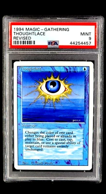 1994 MtG Magic the Gathering Revised Rare Thoughtlace PSA 9 Only 4 Graded Higher - Image 1 of 4