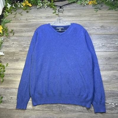 Suéter Grayson & Dunn Talla Grande Azul Cuello en V Térmico Elastizado Para Hombre Suéter Foto 1 de 4