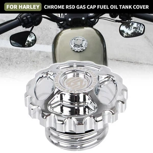 Chrome Fuel Tank Gas Cap Cover For Harley Dyna Fat Boy Road Glide Sportster 883 - Picture 1 of 12