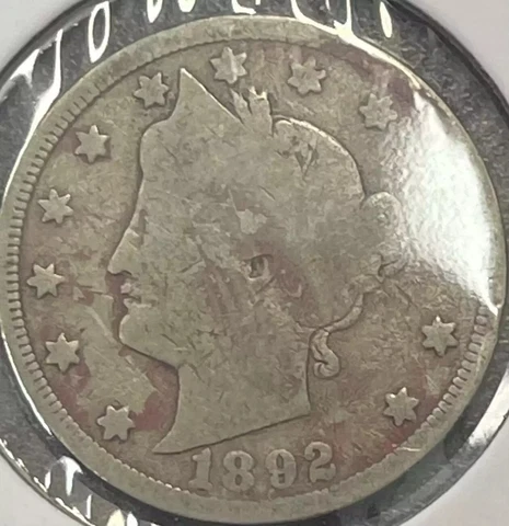 1892 LIBERTY HEAD V NICKEL 5C COIN Cover