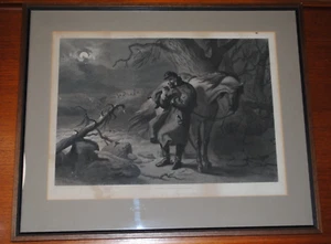 Civil War Engraving Print Cavalry Soldier Thinking of Home 1866 F.O.C. Darley - Picture 1 of 13