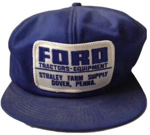 SOMBRERO DE GORRA DE BÉISBOL FORD TRACTOR TRUCKER DE LA DÉCADA DE 1970, STRALEY FARM SUPPLY, DOVER, PA - Imagen 1 de 4
