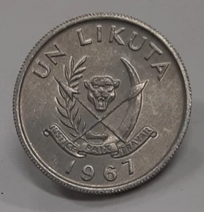 1967 Republic of the Congo 1 Likuta Aluminum Coin - Uncirculated/Toned - Picture 1 of 2