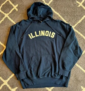 New NCAA UI Illinois Fighting Illini Men’s Hoodie Hooded Ribbed Shirt Large L - Picture 1 of 2