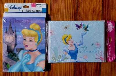 Vintage 1990s DISNEY Cinderella Thank You Note Cards By Hallmark Princesses - Image 1 of 4