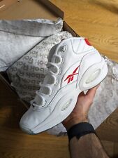 Reebok Question Mid UK 7.5 - White/Red - Trusted Seller ✅ Free & Fast Shipping ✅