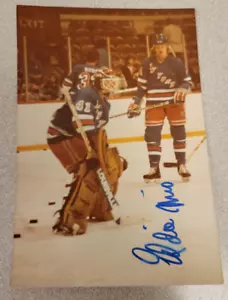 ED EDDIE MIO SIGNED 3x5 CANDID NY RANGERS AUTOGRAPH PHOTO 1981-83 GOALIE AUTO - Picture 1 of 3